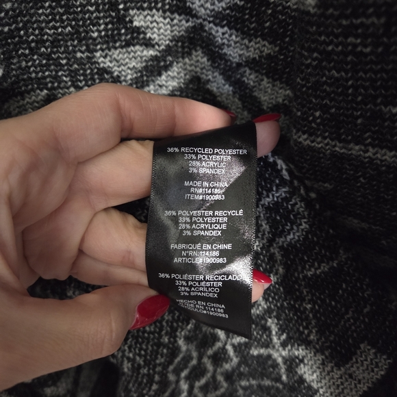 Frye Womens' Southwestern Patterned Jacquard Black & White Cardigan Size XL - Picture 9 of 11